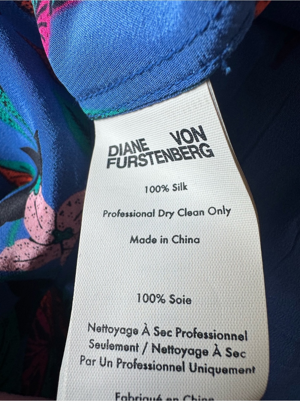 Diane Von Furstenberg DVF Blue Floral Wrap Dress Camden Cove Medium Silk - Picture 6 of 9